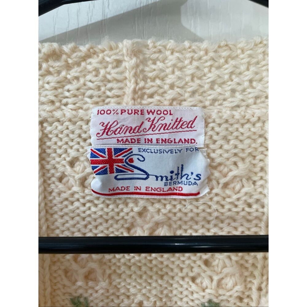 Smith's Bermuda cardigan is a cream-colored knit featuring delicate floral embro - Picture 5 of 9